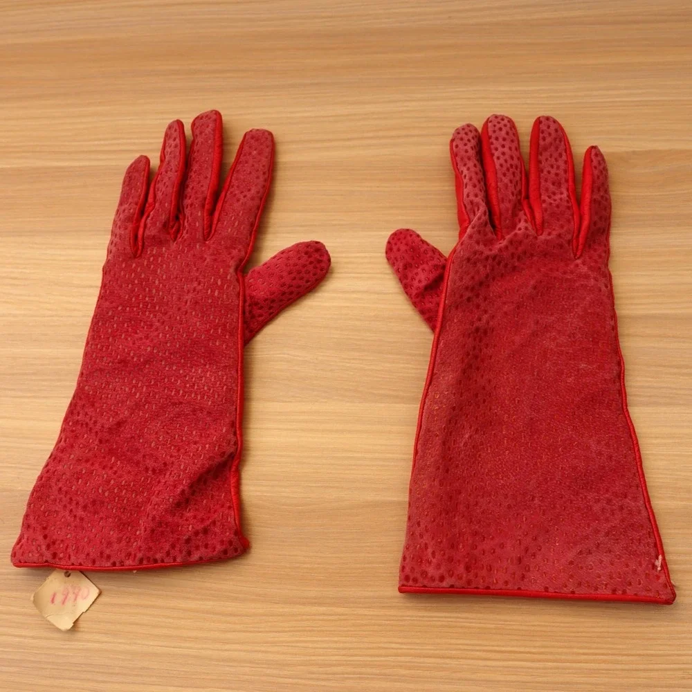 Vintage B ALTMAN CO Pink Leather Gloves Womens 8 Cashmere Lined‎ Italian Magenta